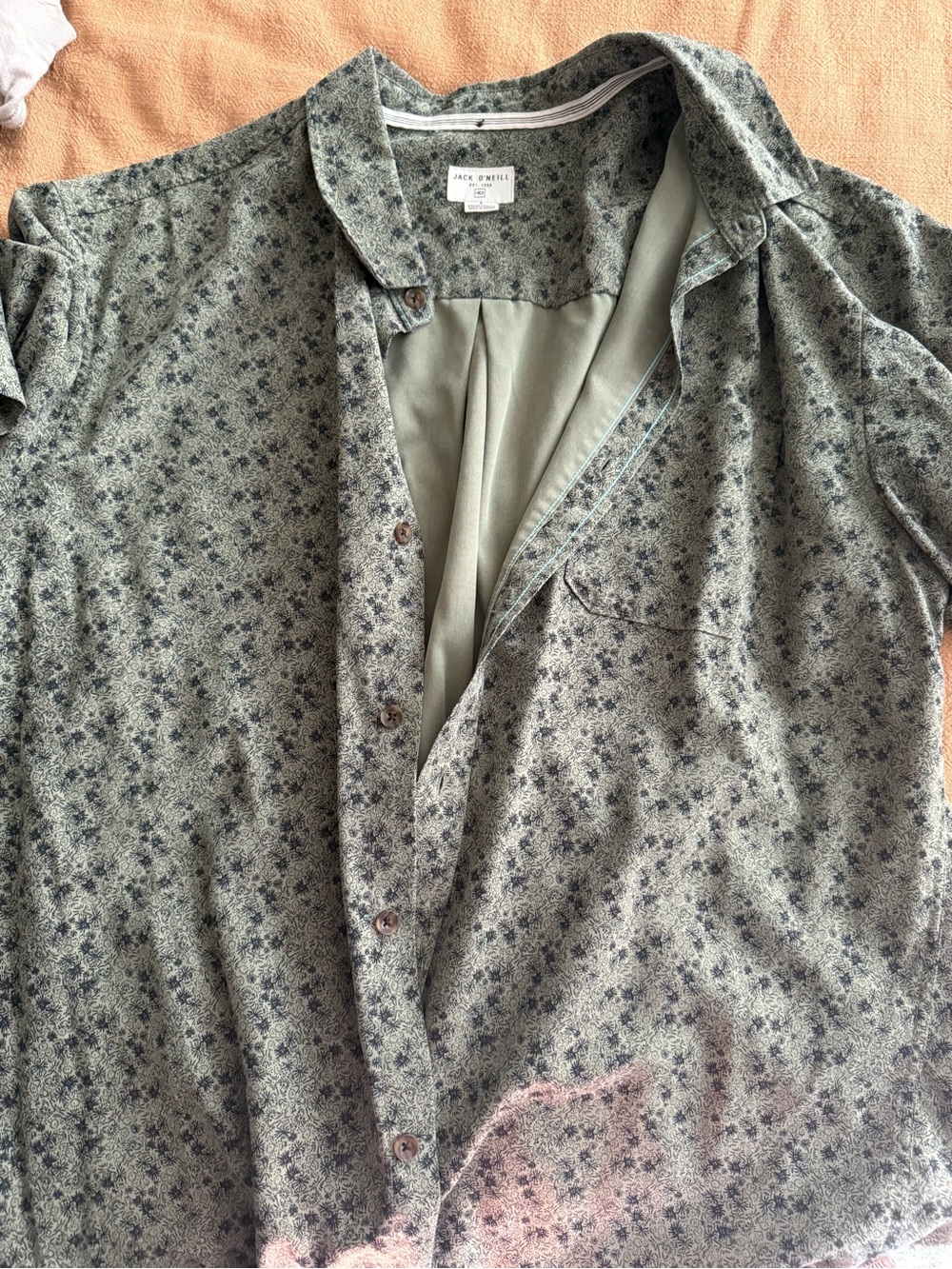 O'Neill Olive Green Floral Casual Button-Down Shirt